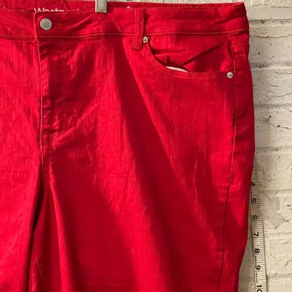 Westport Signature Fit Capri Pants - Bold Red (Size 24W) - Picture 3 of 11